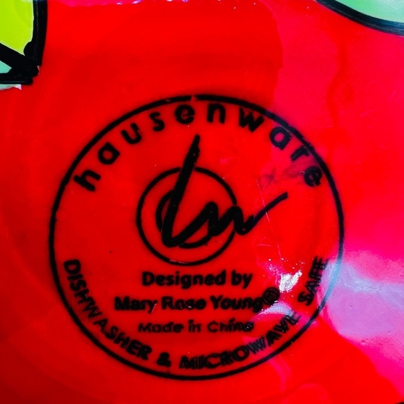 HAUSENWARE DESIGNED BY MARY ROSE YOUNG BRIGHT COLORFUL 13” BOWL - Picture 3 of 12